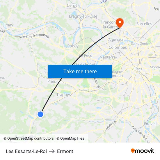 Les Essarts-Le-Roi to Ermont map