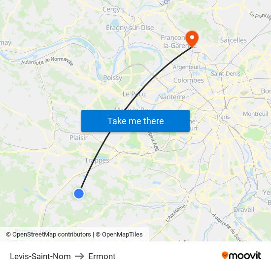 Levis-Saint-Nom to Ermont map