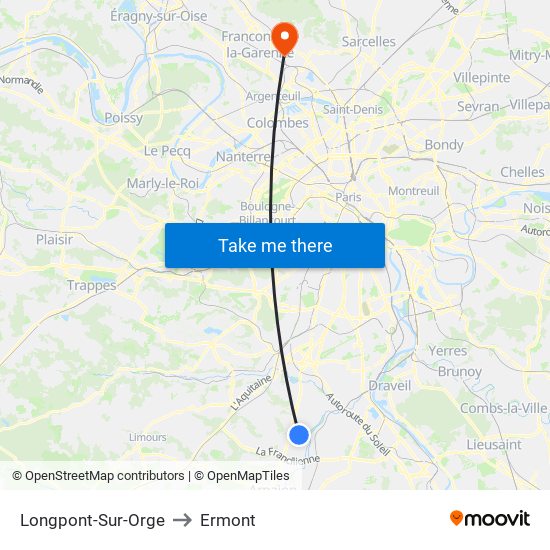 Longpont-Sur-Orge to Ermont map