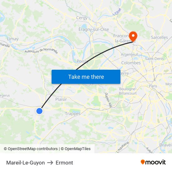 Mareil-Le-Guyon to Ermont map
