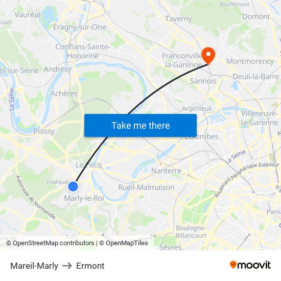 Mareil-Marly to Ermont map