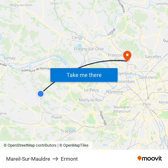 Mareil-Sur-Mauldre to Ermont map