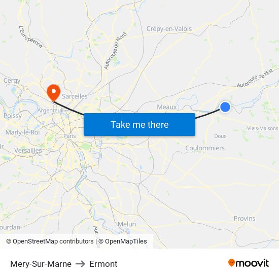 Mery-Sur-Marne to Ermont map