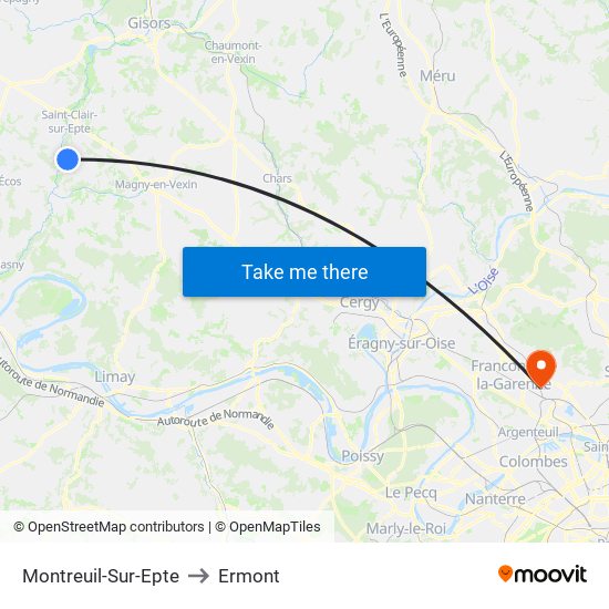 Montreuil-Sur-Epte to Ermont map