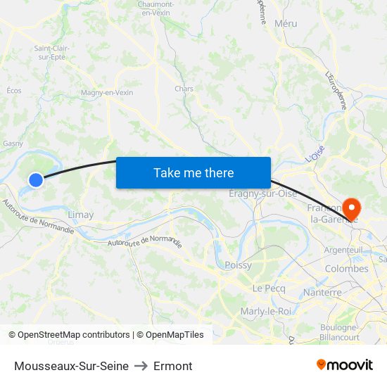 Mousseaux-Sur-Seine to Ermont map