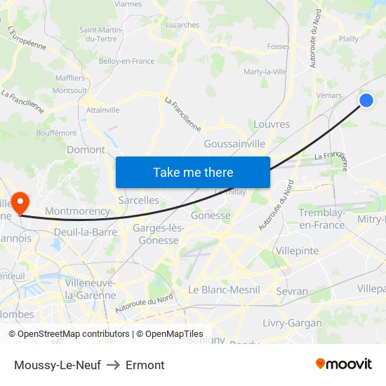 Moussy-Le-Neuf to Ermont map