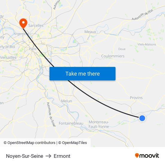 Noyen-Sur-Seine to Ermont map