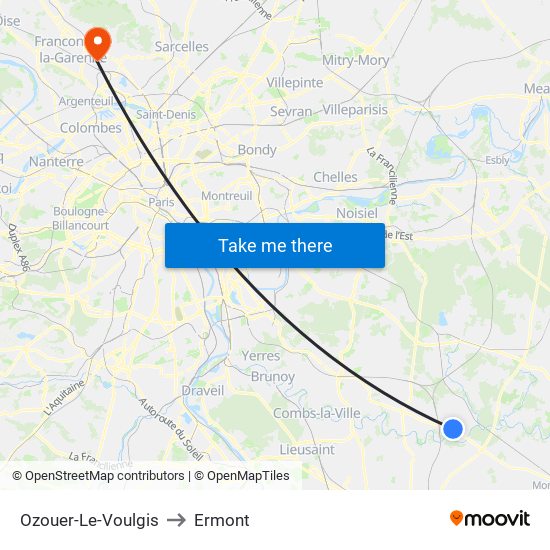 Ozouer-Le-Voulgis to Ermont map