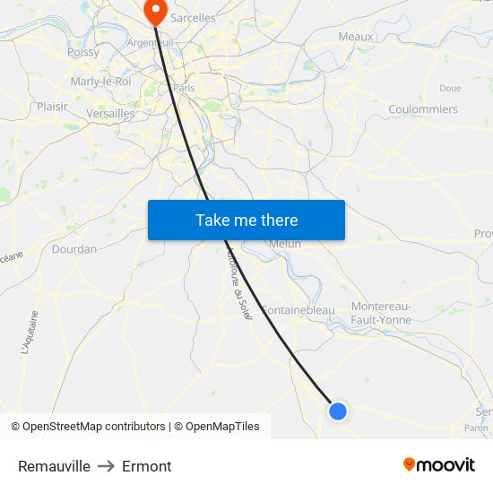 Remauville to Ermont map