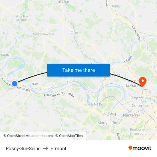 Rosny-Sur-Seine to Ermont map
