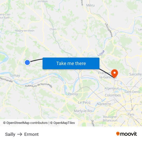 Sailly to Ermont map