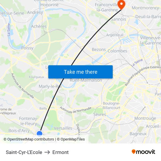 Saint-Cyr-L'Ecole to Ermont map