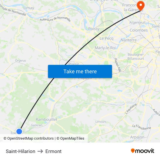 Saint-Hilarion to Ermont map