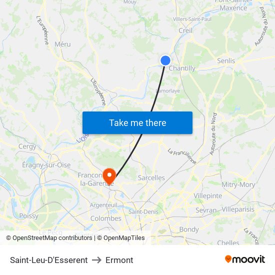 Saint-Leu-D'Esserent to Ermont map