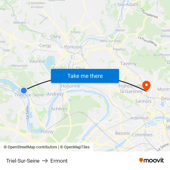 Triel-Sur-Seine to Ermont map