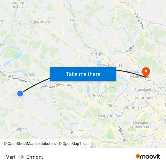 Vert to Ermont map
