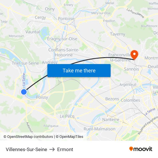 Villennes-Sur-Seine to Ermont map
