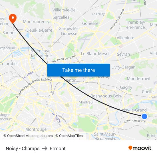 Noisy - Champs to Ermont map
