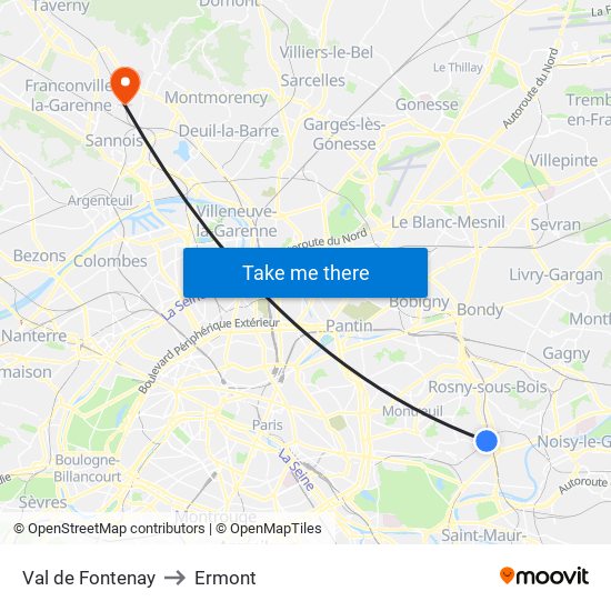 Val de Fontenay to Ermont map