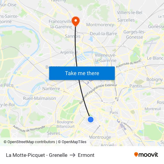 La Motte-Picquet - Grenelle to Ermont map