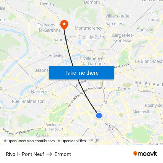 Rivoli - Pont Neuf to Ermont map