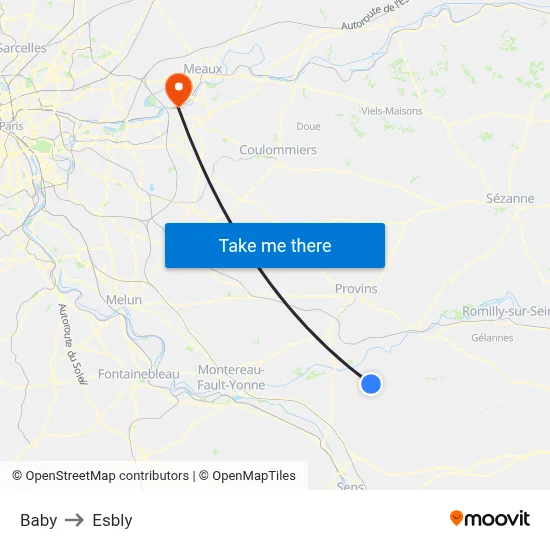 Baby to Esbly map