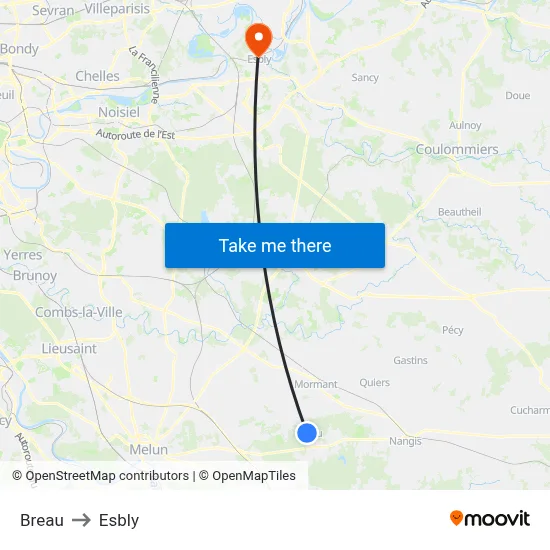 Breau to Esbly map