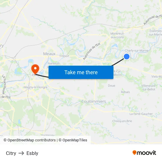 Citry to Esbly map