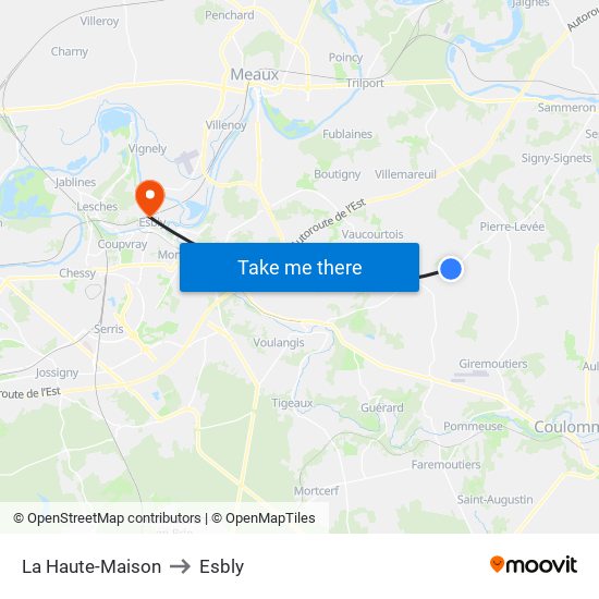 La Haute-Maison to Esbly map