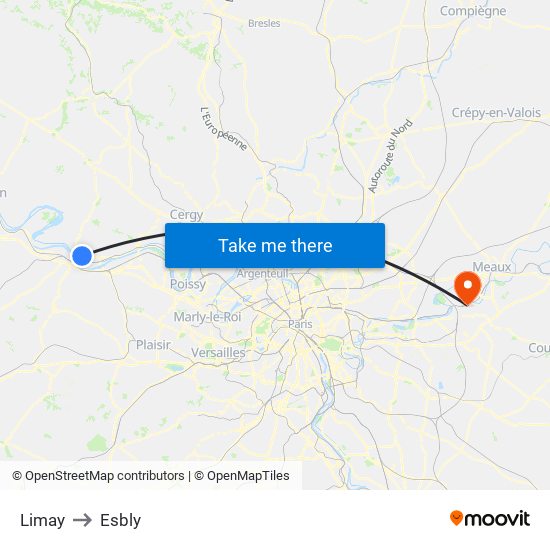 Limay to Esbly map