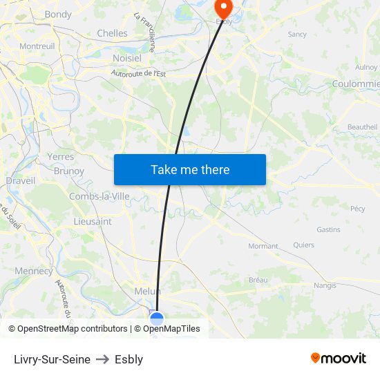 Livry-Sur-Seine to Esbly map
