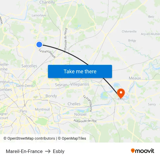 Mareil-En-France to Esbly map