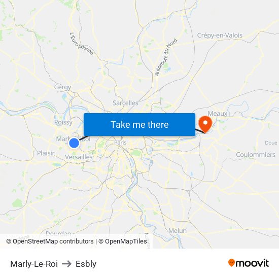 Marly-Le-Roi to Esbly map