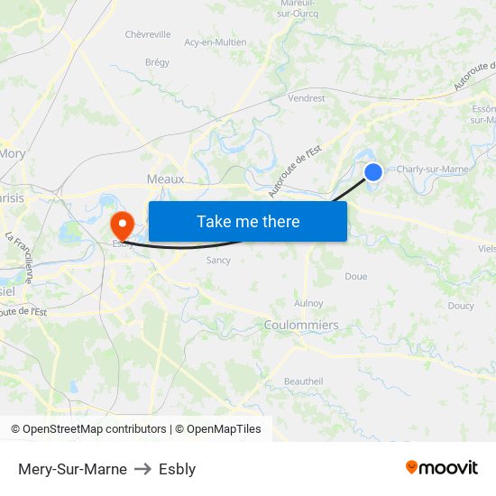 Mery-Sur-Marne to Esbly map
