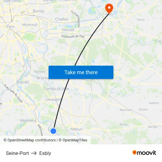 Seine-Port to Esbly map