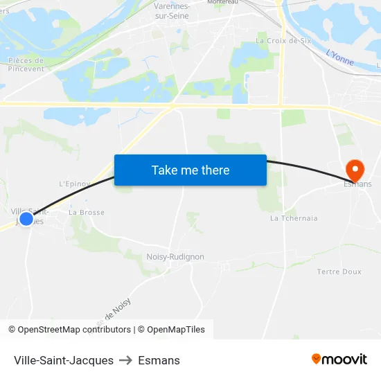 Ville-Saint-Jacques to Esmans map