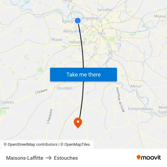 Maisons-Laffitte to Estouches map