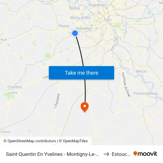 Saint-Quentin En Yvelines - Montigny-Le-Bretonneux to Estouches map