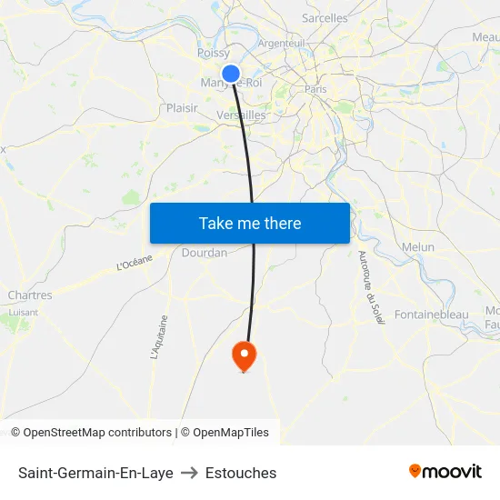 Saint-Germain-En-Laye to Estouches map