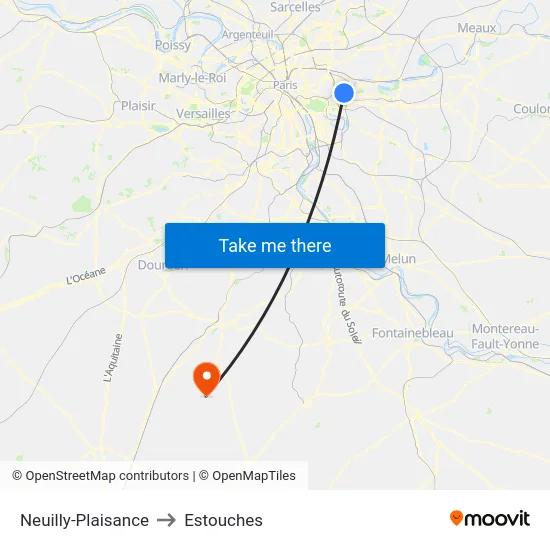 Neuilly-Plaisance to Estouches map