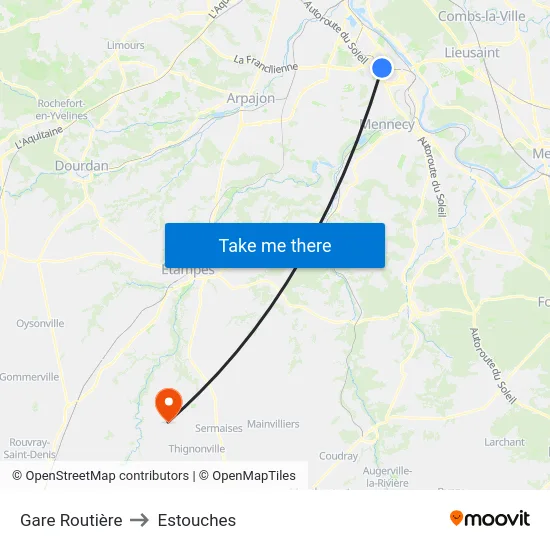 Gare Routière to Estouches map
