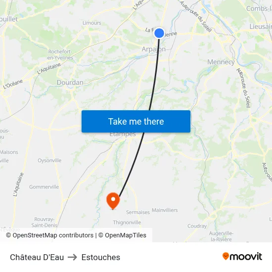 Château D'Eau to Estouches map