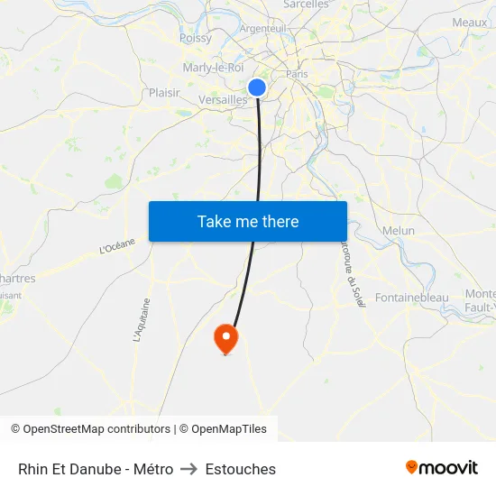 Rhin Et Danube - Métro to Estouches map