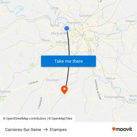 Carrieres-Sur-Seine to Etampes map