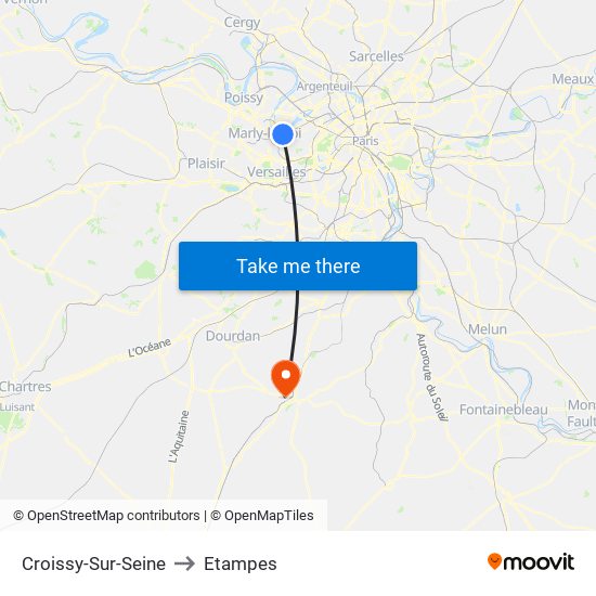 Croissy-Sur-Seine to Etampes map