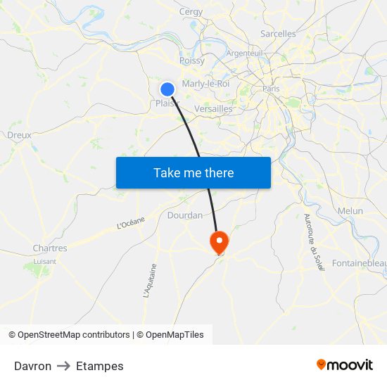 Davron to Etampes map