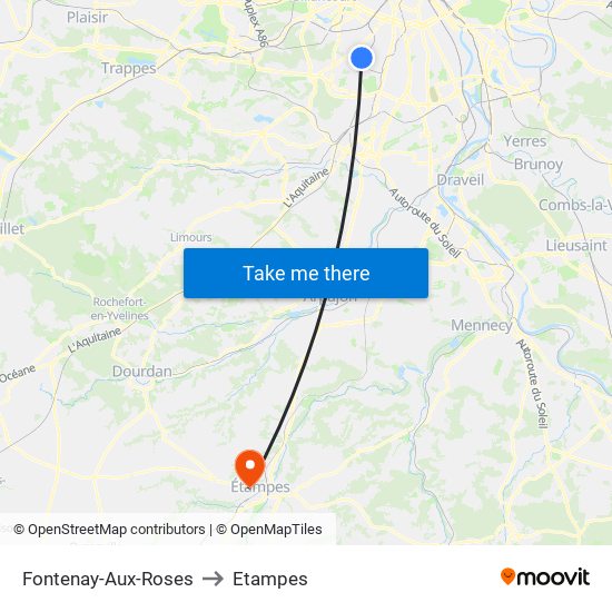 Fontenay-Aux-Roses to Etampes map