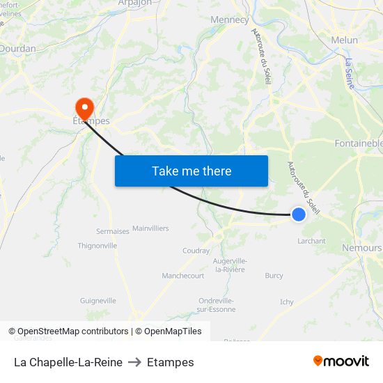 La Chapelle-La-Reine to Etampes map