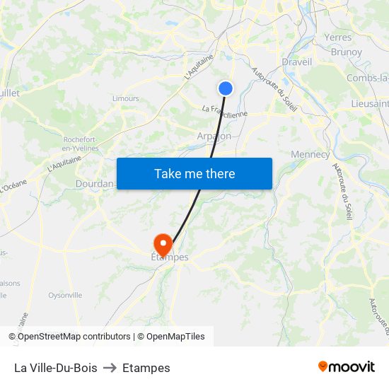 La Ville-Du-Bois to Etampes map