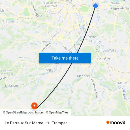 Le Perreux-Sur-Marne to Etampes map